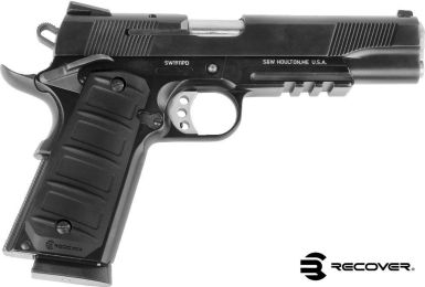 Recover Tactical - RG15 BLACK  QUICK CHANGE 1911 RUBBER GRIPS PLAIN