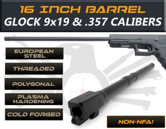 Glock 22/31 9mm caliber -16" Threaded Barrel