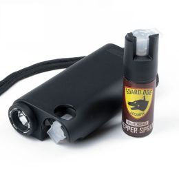 Guard Dog All-In-One Stun Gun Flashlight Pepper Spray -Blck